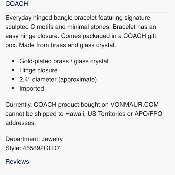 NWT Coach Gold and Silver Accented Bracelet - Picture 5 of 5